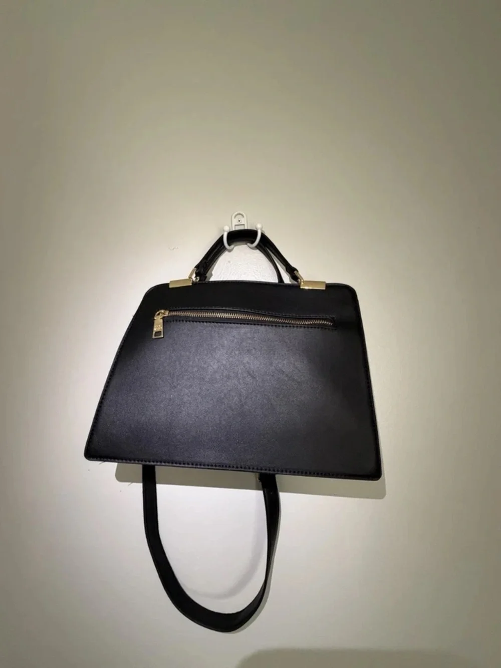Steve Madden Black Satchel with Gold Chain